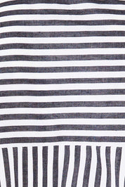 Preloved Oversized Stripe Shirt - Black