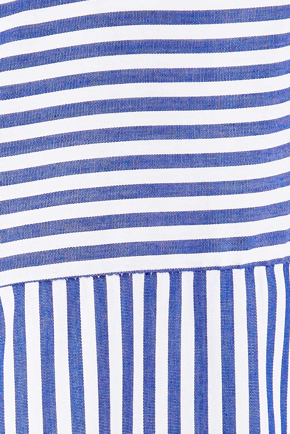 Preloved Oversized Stripe Shirt - Navy