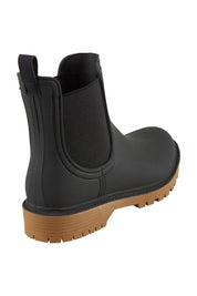 Product shot of the Laurina2 Gumboot in colour Black (Black), from the back