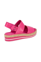 Product shot of the Atha Sandal Flatform in colour Fuchsia (Pink), from the back