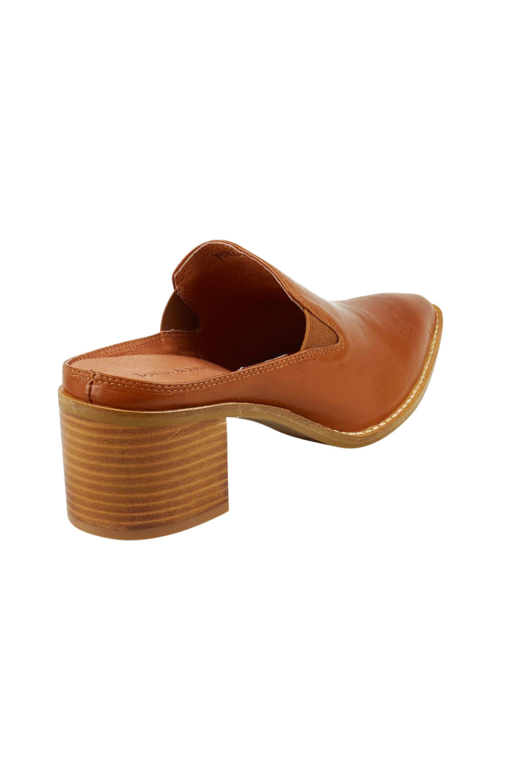 Foyal Leather Heeled Mule - Cognacpol