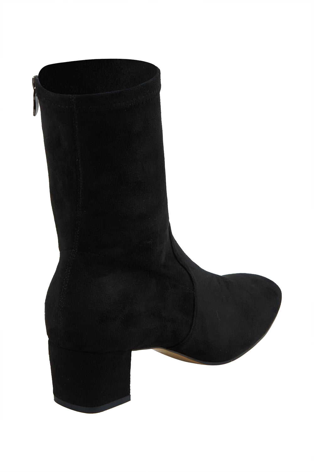 Product shot of the Hartful Stretch Ankle Boot in colour Blackmicro (Black), from the back