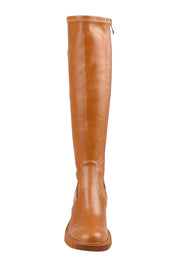 Product shot of the Zina Stretch Knee Boot in colour Tansmooth, detail