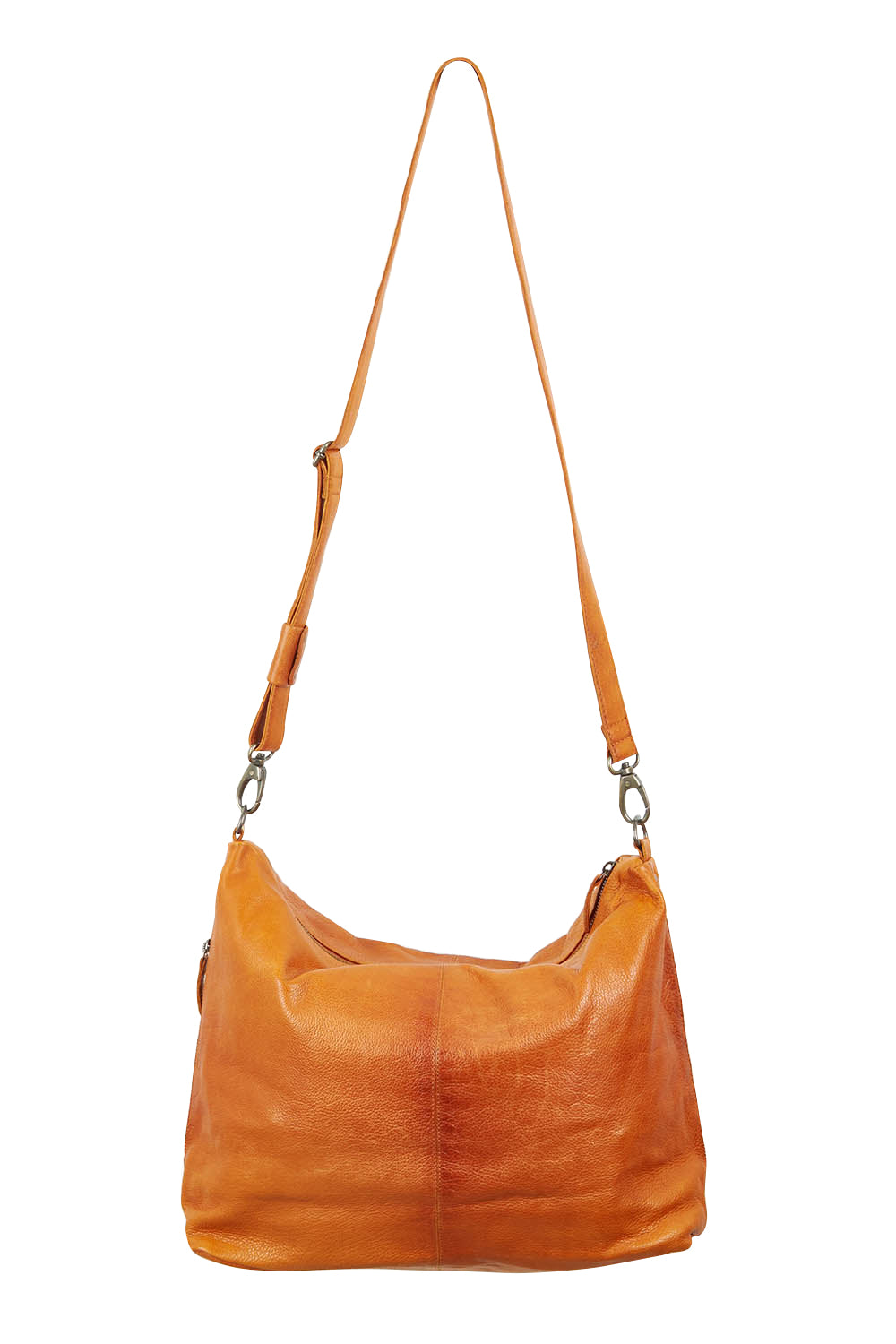 Product shot of the Adele Large Leather Bag in colour Tan, detail