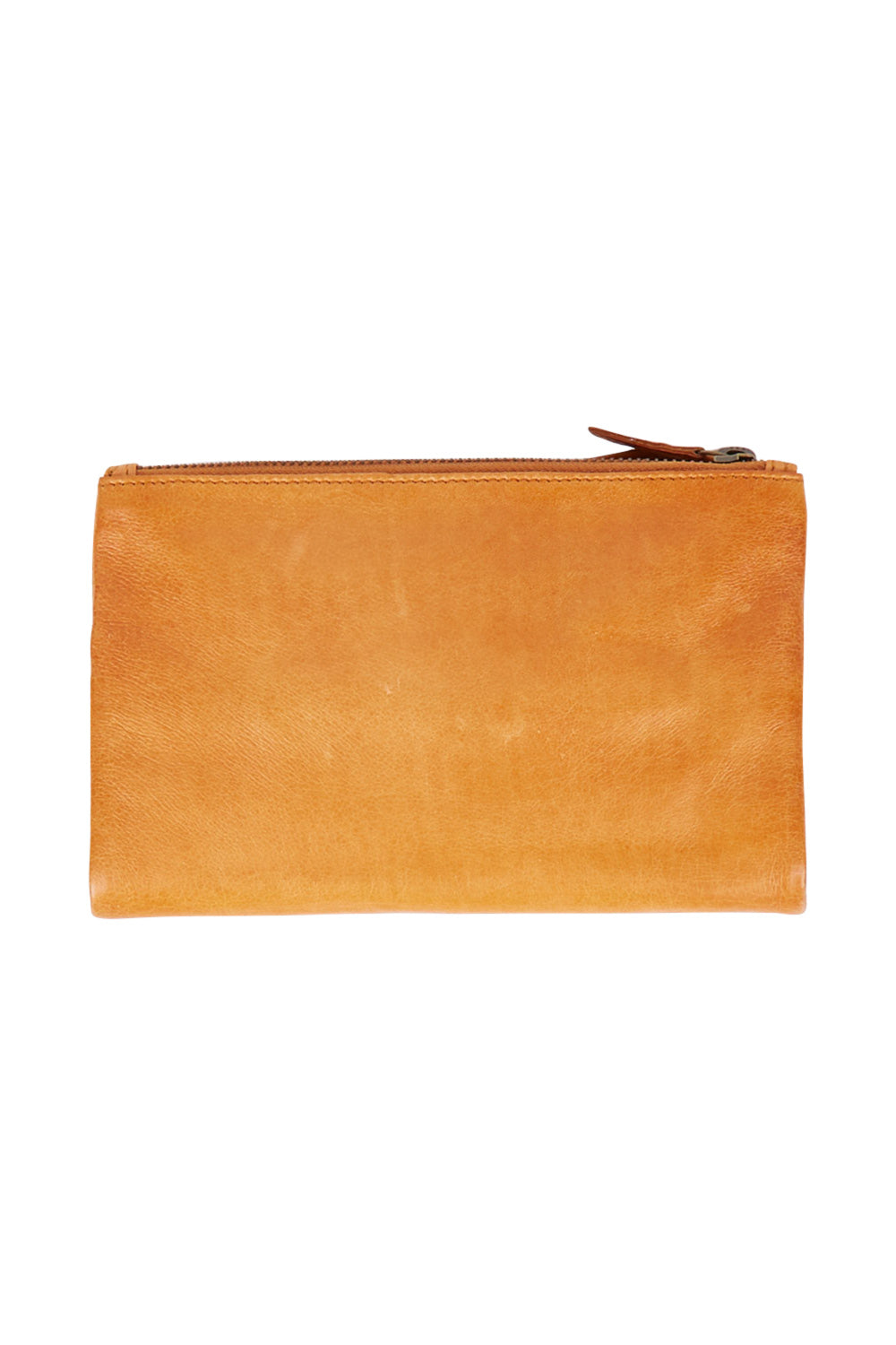 Product shot of the Frankie Leather Wallet in colour Tan, from the back