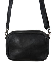 Product shot of the Head In The Clouds Leather Bag in colour Black (Black), detail