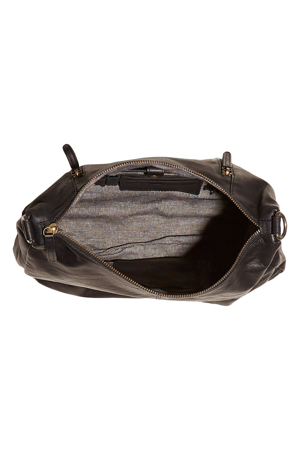 Product shot of the Poppy Leather Bag in colour Black (Black), detail