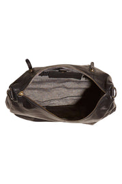 Product shot of the Poppy Leather Bag in colour Black (Black), detail