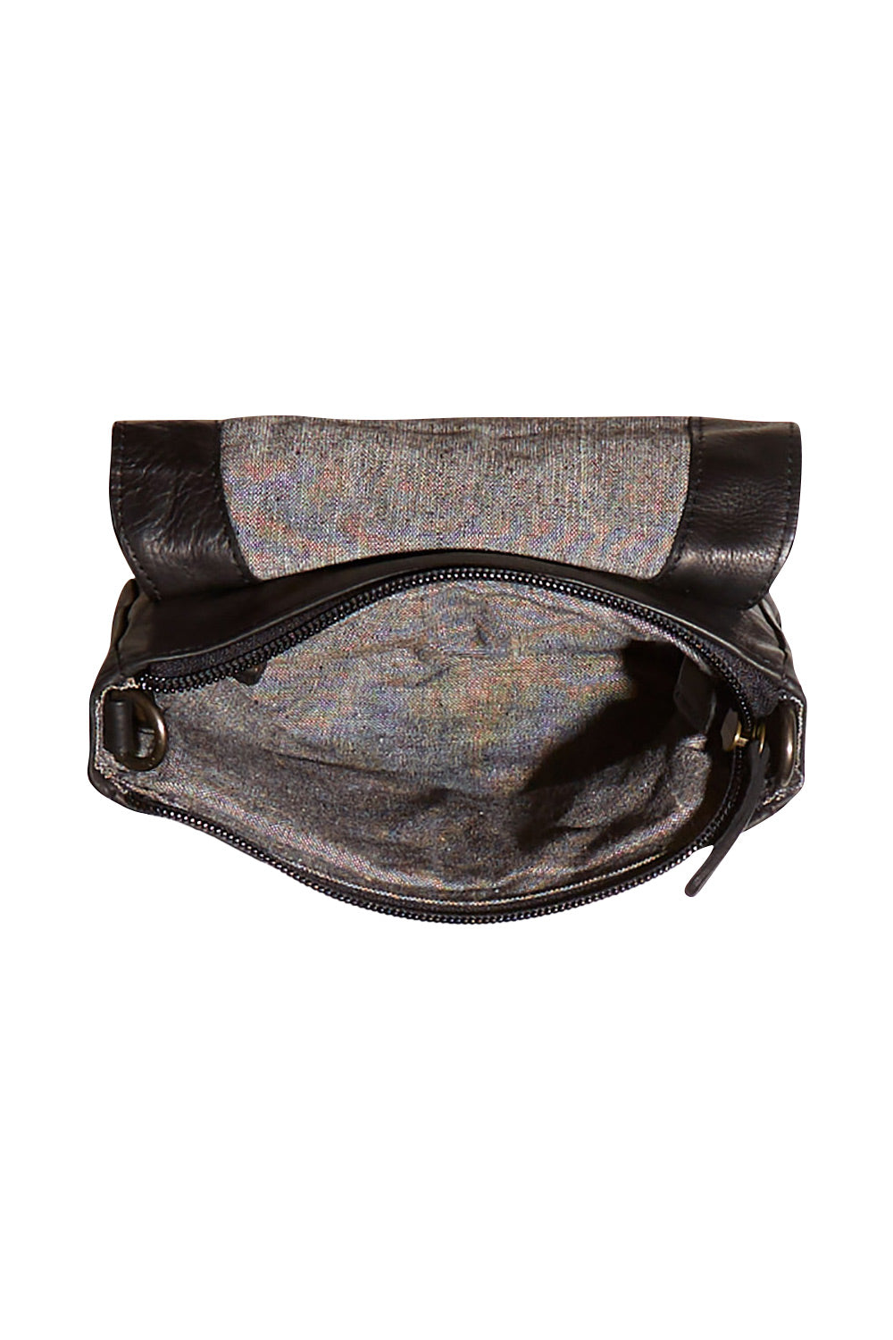 Product shot of the Sara Leather Bag in colour Black (Black), detail