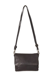 Product shot of the Sara Leather Bag in colour Black (Black), from the front