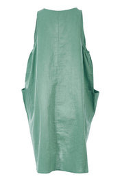 Product shot of the Serengeti Tank Dress in colour Sage (Green), from the back