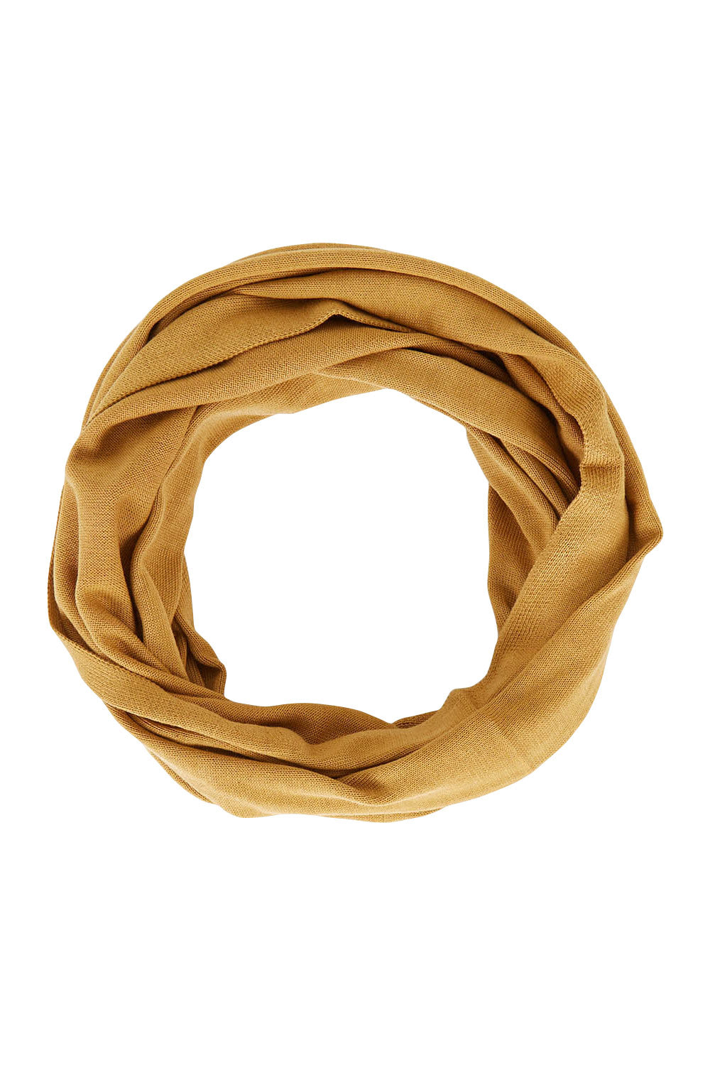 Product shot of the Astor Snood in colour Dijon, from the front