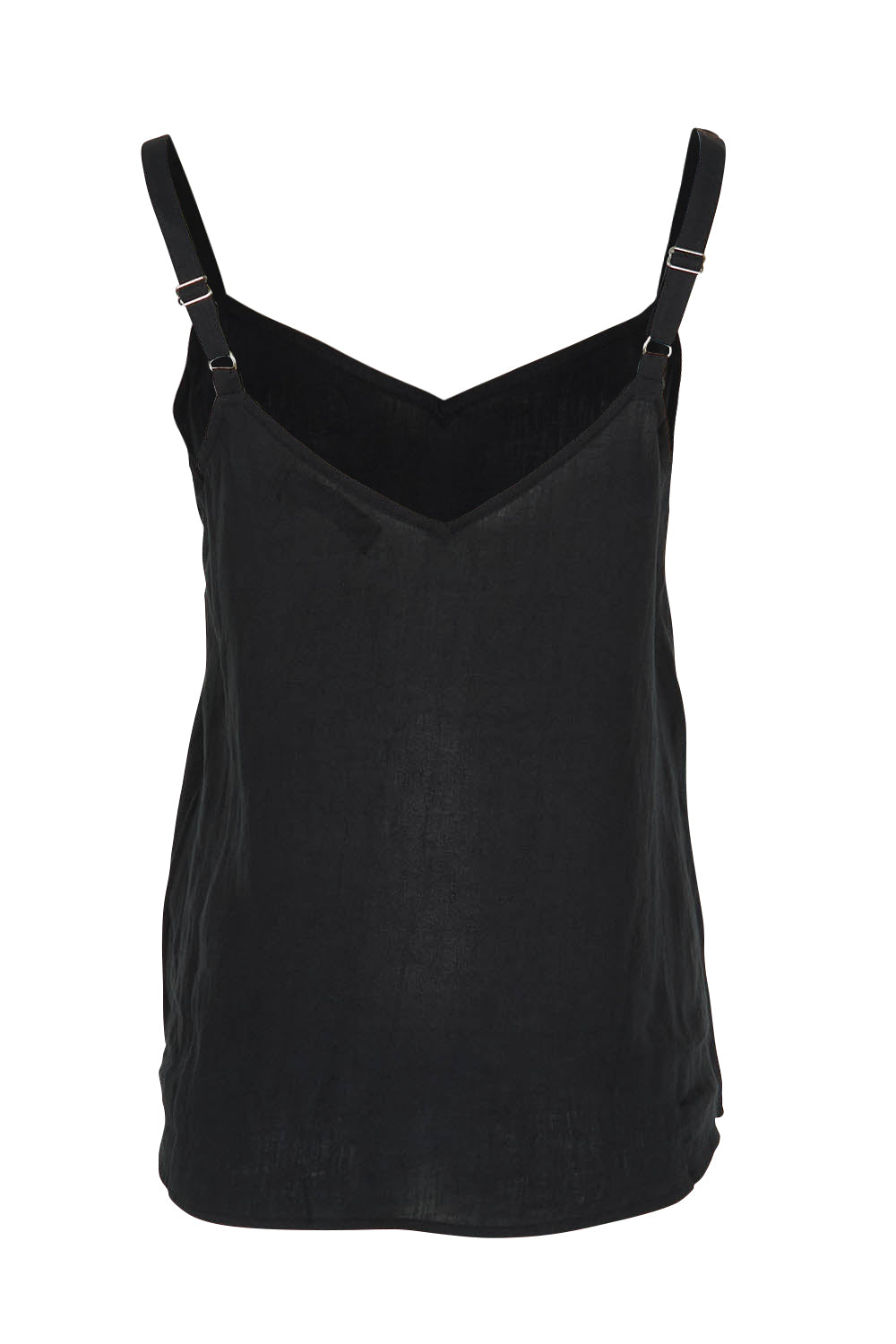 Product shot of the Studio Linen Tank in colour Ebony (Black), from the back