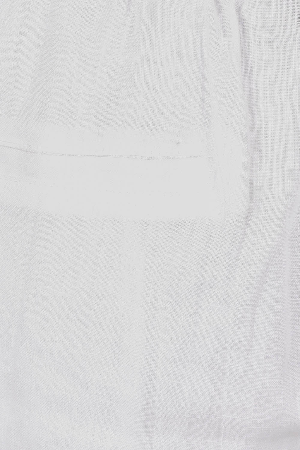 Product shot of the Studio Linen Short in colour Salt (White), detail
