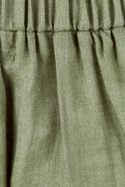 Product shot of the Studio Crop Pant in colour Khaki (Green), detail