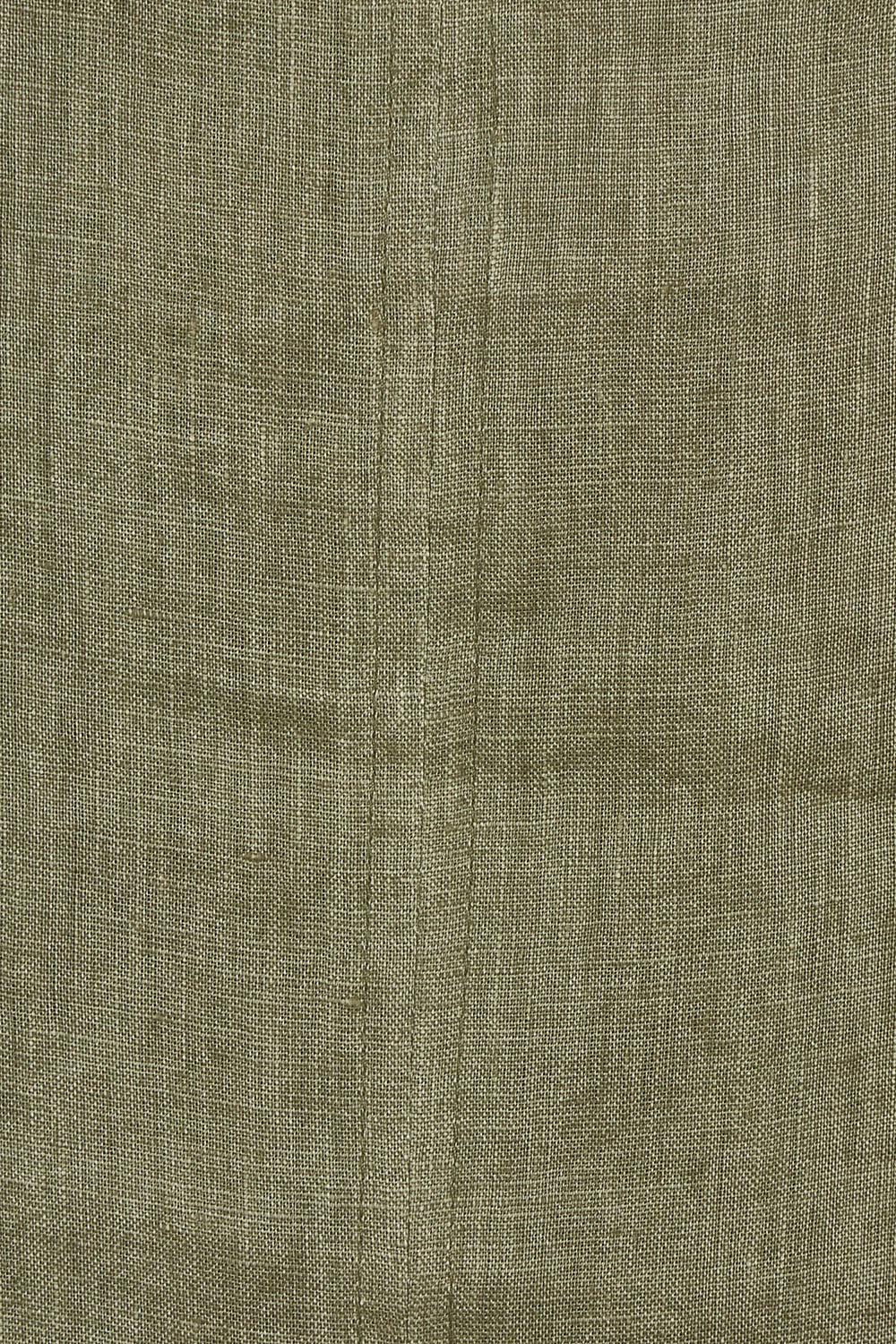 Product shot of the Studio Linen Midi Dress in colour Khaki (Green), detail