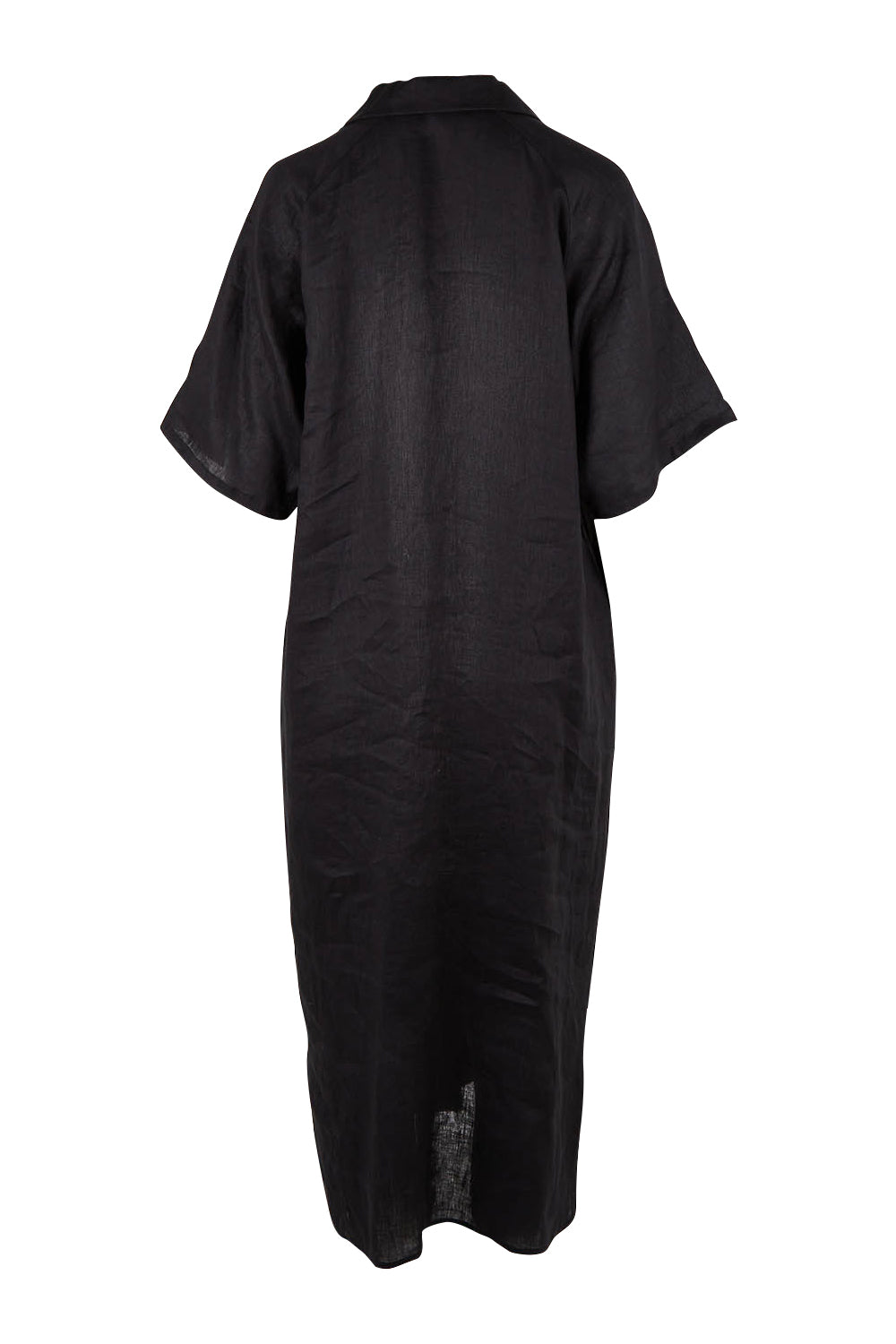 Product shot of the Studio Shirt Dress in colour Ebony (Black), from the back