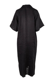 Product shot of the Studio Shirt Dress in colour Ebony (Black), from the back