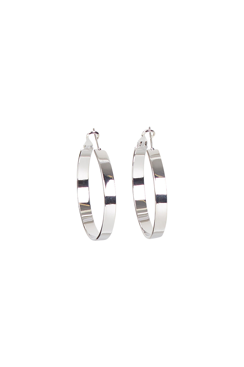 Product shot of the Daisy Hoop Earring in colour Silver (Metallics), from the front