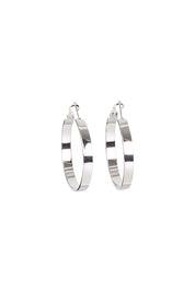 Product shot of the Daisy Hoop Earring in colour Silver (Metallics), from the front
