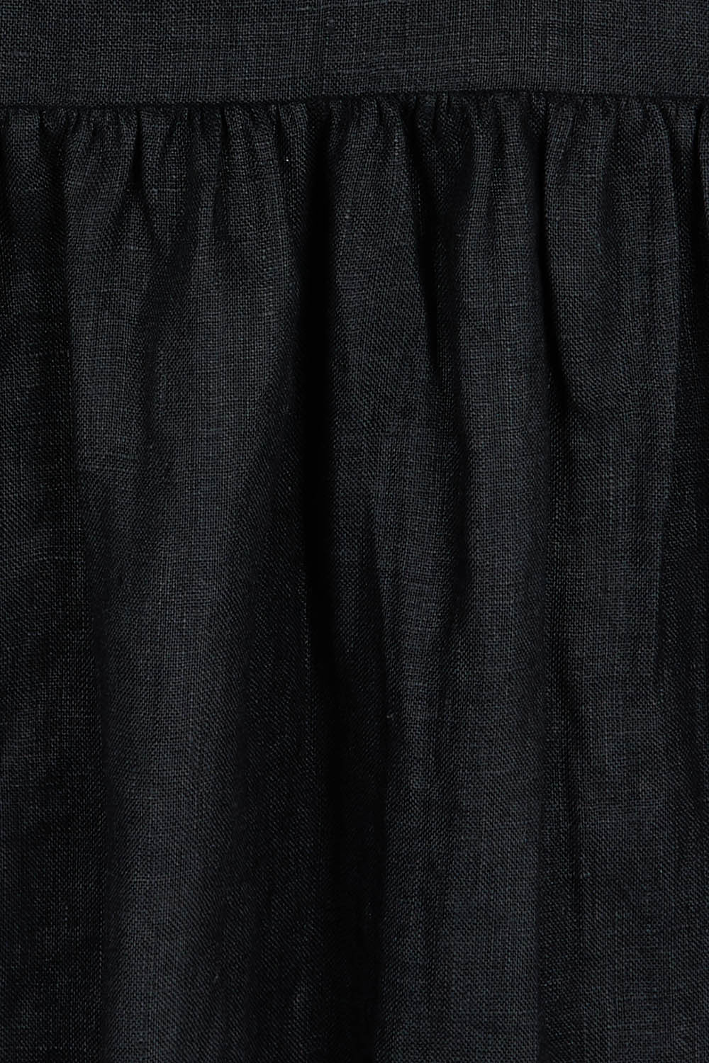 Product shot of the Studio Linen Midi Shirt Dress in colour Ebony (Black), detail
