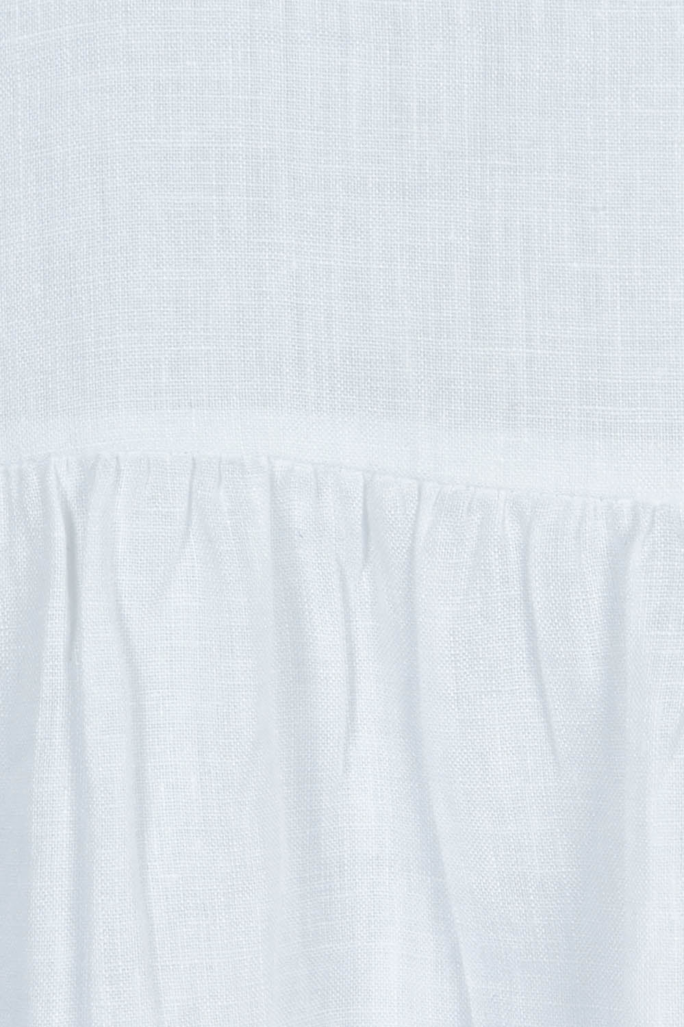 Product shot of the Studio Linen Midi Shirt Dress in colour Salt (White), detail