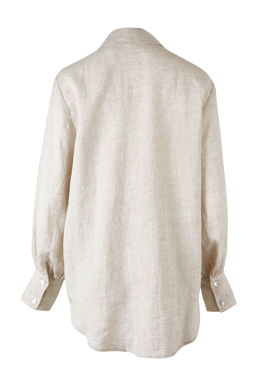 Product shot of the Studio Linen Shirt in colour Tusk, from the back