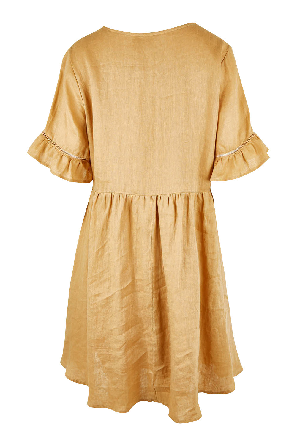 Product shot of the La Vie Dress in colour Caramel, from the back