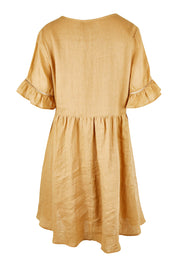 Product shot of the La Vie Dress in colour Caramel, from the back