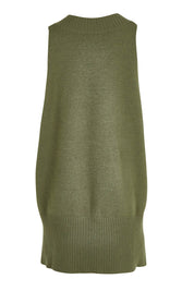 Product shot of the Nakako Vest in colour Moss (Green), from the back