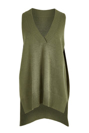 Product shot of the Nakako Vest in colour Moss (Green), from the front