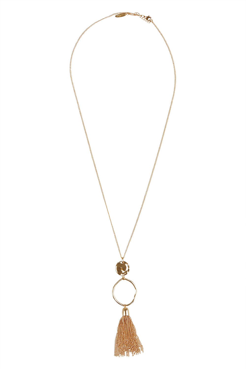 Product shot of the Meta Large Necklace in colour Gold (Metallics), from the front