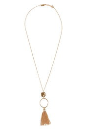 Product shot of the Meta Large Necklace in colour Gold (Metallics), from the front