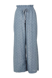 Product shot of the Zephyr Pant in colour Nevada (Blue), from the front