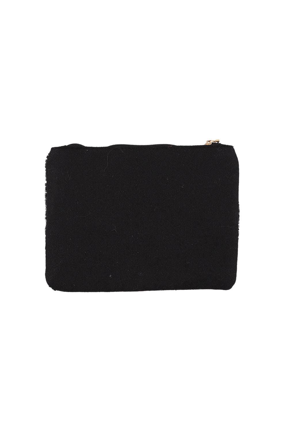 Product shot of the Playa Beaded Pouch in colour Black (Black), from the back