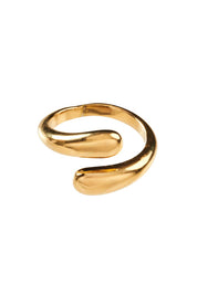 Product shot of the Halcyon Wrap Ring in colour Gold (Metallics), from the front