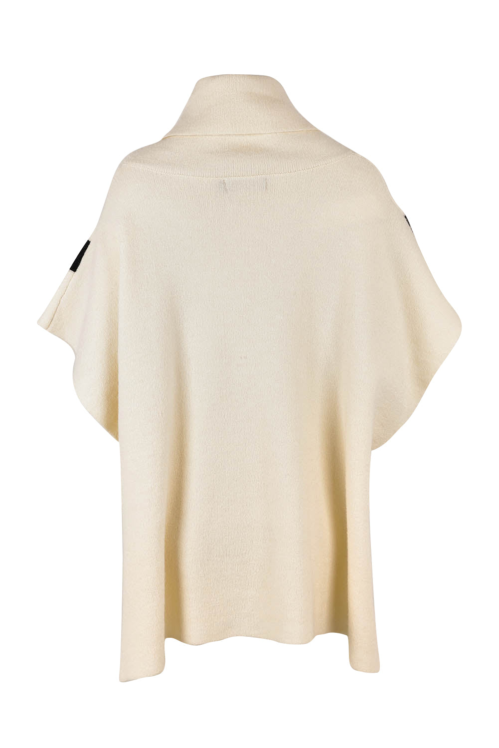Product shot of the Avino Poncho in colour Ecru, from the back