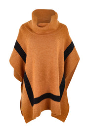 Product shot of the Avino Poncho in colour Tobacco, from the front