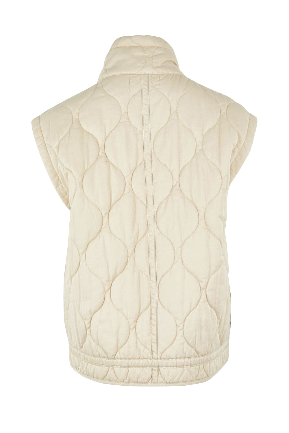 Product shot of the Pepi Cotton Vest in colour Ecru, from the back