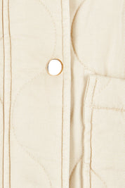 Product shot of the Pepi Cotton Vest in colour Ecru, detail