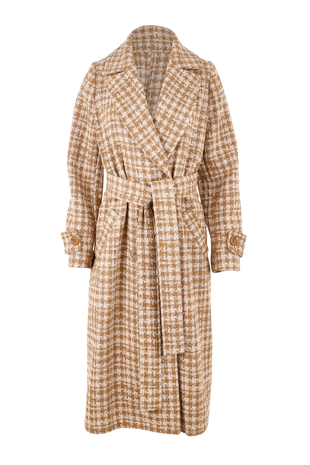 Product shot of the Aman Coat in colour Tobacco, from the front