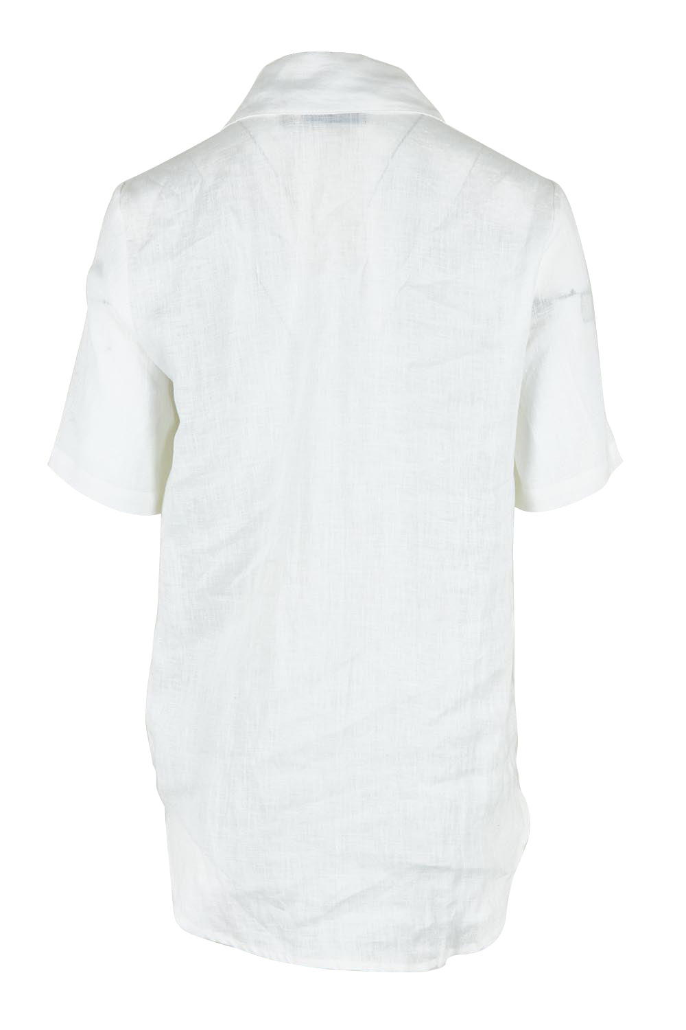 Product shot of the Studio Linen Short Sleeve Shirt in colour White (White), from the back