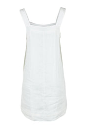 Product shot of the Studio Linen Short Tank Dress in colour White (White), from the back