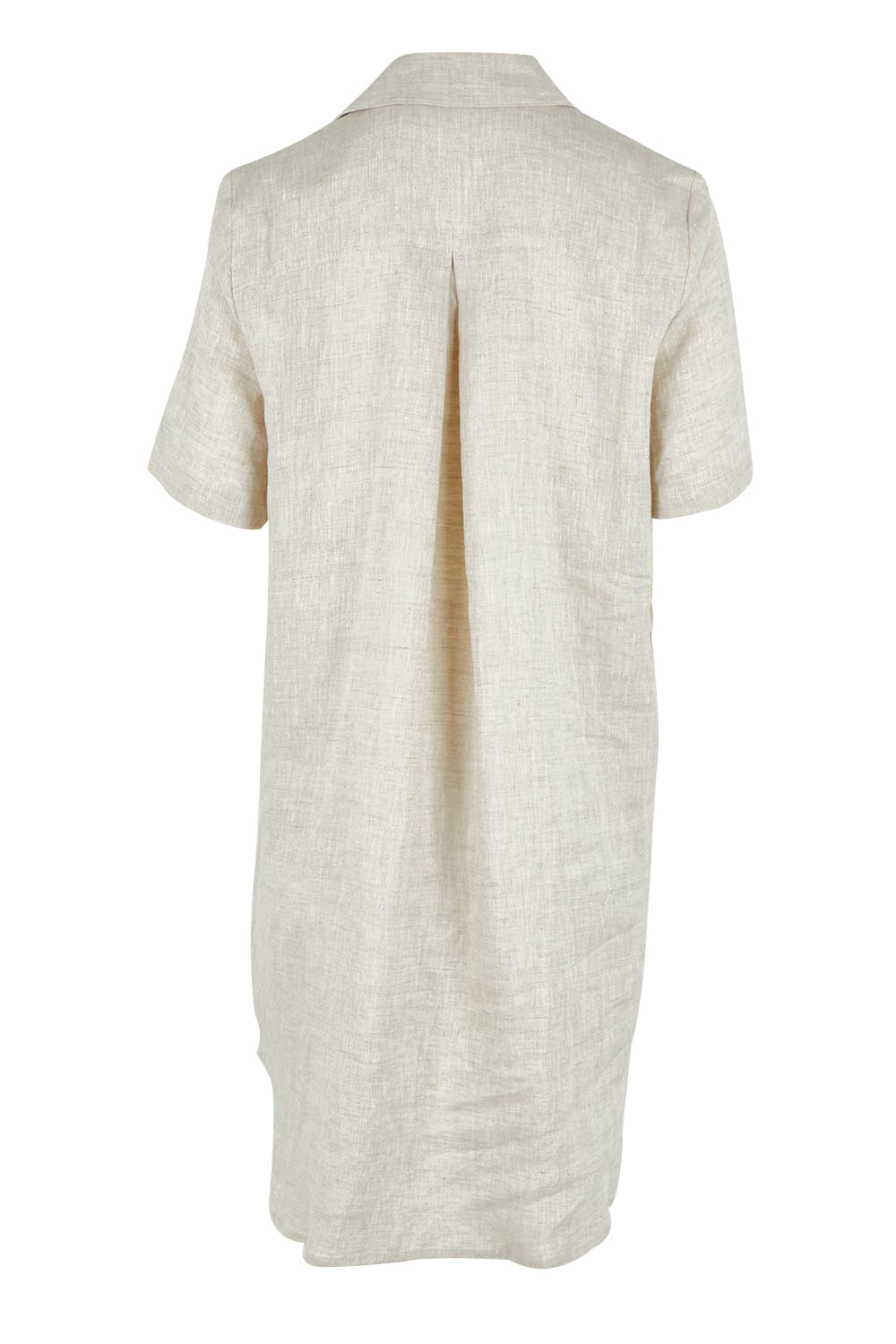 Product shot of the Studio Linen Short Shirt Dress in colour Dune, from the back