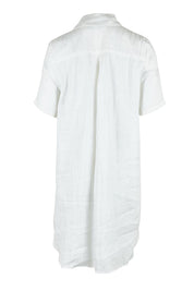 Product shot of the Studio Linen Short Shirt Dress in colour White (White), from the back