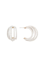 Product shot of the Matera Layer Wrap Hoops in colour White (White), from the front