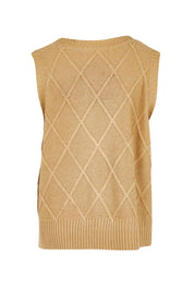 Liora Cotton Knit Vest - Mocha