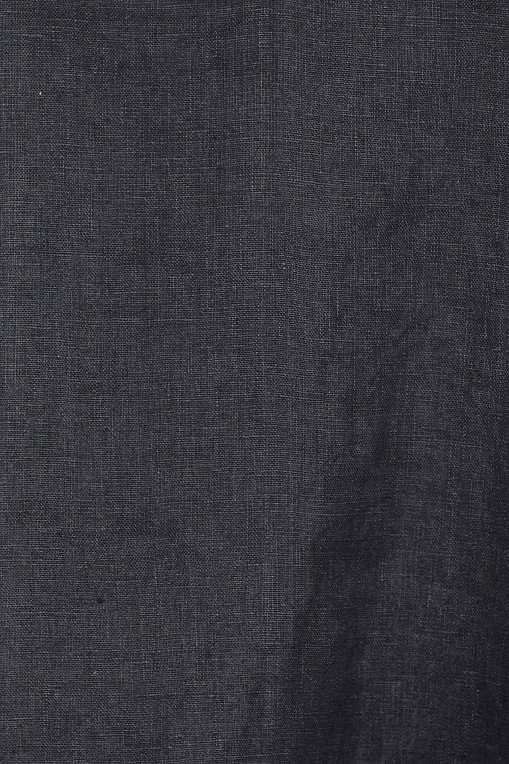 Product shot of the Studio Linen Frill Tank – Black in colour Black, showing detail