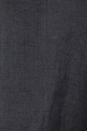 Product shot of the Studio Linen Frill Tank – Black in colour Black, showing detail