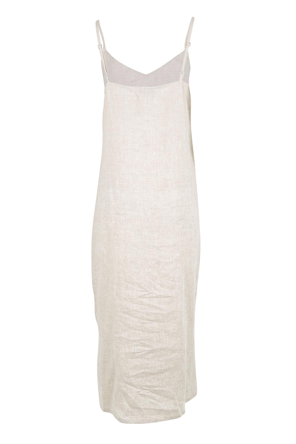 Product shot of the Studio Linen Tank Maxi Dress – Tusk in colour Tusk, from the back